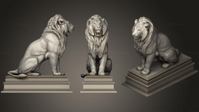 Figurines lions tigers sphinxes (lion 02, STKL_0312) 3D models for cnc